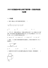 2025年河南省中考九年级下数学第一次模拟考试练习试卷（含答案解析）