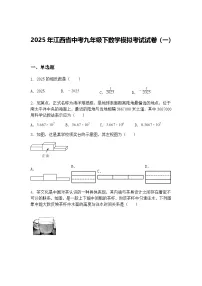 2025年江西省中考九年级下数学模拟考试试卷（一）（含答案解析）
