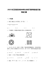 2025年江苏省苏州市中考九年级下数学模拟复习备考练习卷（含答案解析）