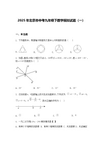 2025年北京市中考九年级下数学模拟试题（一）（含答案解析）