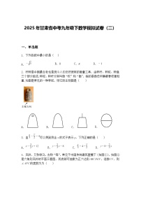 2025年甘肃省中考九年级下数学模拟试卷（二）（含答案解析）