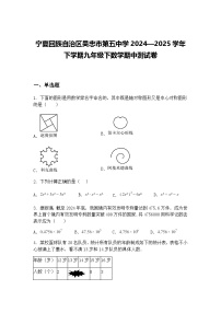 宁夏回族自治区吴忠市第五中学2024—2025学年下学期九年级下数学期中测试卷（含答案解析）