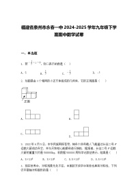 福建省泉州市永春一中2024-2025学年九年级下学期期中数学试卷（含答案解析）