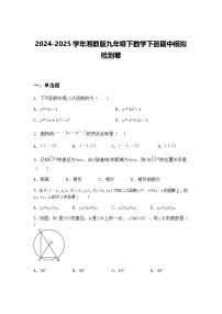 2024-2025学年湘教版九年级下数学下册期中模拟检测卷（含答案解析）