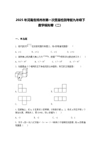 2025年河南省郑州市第一次质量检测考前九年级下数学模拟卷（二）（含答案解析）