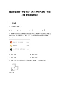 福建省福州第一中学2024-2025学年九年级下年级4月 数学适应性练习（含答案解析）