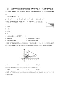 2024-2025学年四川省资阳市安岳中学九年级（下）开学数学试卷-自定义类型