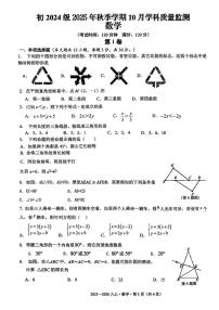 广西壮族自治区南宁市第十九中学2025-2026学年八年级上学期第一次月考数学试卷