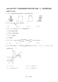 2024-2025学年深圳实验学校初中部九年级上学期期中数学试卷及答案