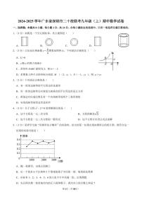 2024-2025学年深圳市20校联考九年级上学期期中数学试卷及答案