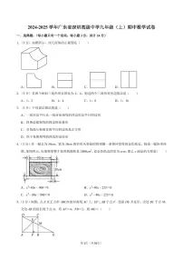 2024-2025学年深圳市高级中学九年级上学期期中数学试卷及答案