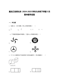黑龙江省绥化市 2024-2025学年九年级下学期5月期中数学试题(含答案解析)