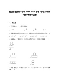 福建省福州第一中学2024-2025学年下学期九年级下期中考数学试卷（含答案解析）