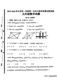 山东省枣庄市第四十一中学2025-2026学年九年级上学期第一次月考数学试卷