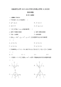 河南省周口市2025-2026学年九年级上学期10月月考数学试卷（学生版）