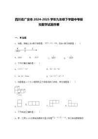 四川省广安市2024-2025学年九年级下学期中考模拟数学试题样卷（含答案解析）