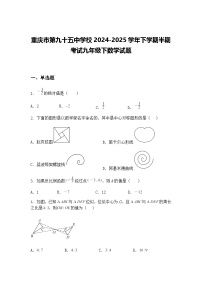 重庆市第九十五中学校2024-2025学年下学期半期考试九年级下数学试题（含答案解析）