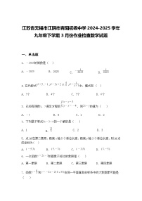 江苏省无锡市江阴市青阳初级中学2024-2025学年九年级下学期3月份作业检查数学试题（含答案解析）