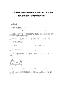 江苏省南通市海安市海陵中学2024-2025学年下学期九年级下第一次月考数学试卷-（含答案解析）