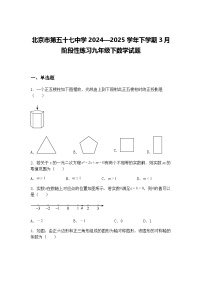 北京市第五十七中学2024—2025学年下学期3月阶段性练习九年级下数学试题（含答案解析）