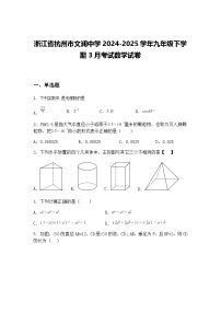 浙江省杭州市文澜中学2024-2025学年九年级下学期3月考试数学试卷（含答案解析）