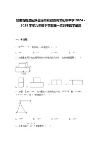 甘肃省临夏回族自治州和政县育才初级中学2024－2025学年九年级下学期第一次月考数学试题（含答案解析）