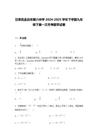 甘肃省金昌市第六中学2024-2025学年下学期九年级下第一次月考数学试卷（含答案解析）