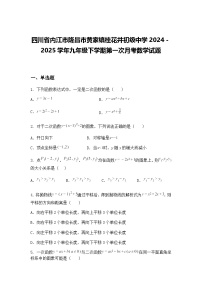四川省内江市隆昌市黄家镇桂花井初级中学2024－2025学年九年级下学期第一次月考数学试题（含答案解析）