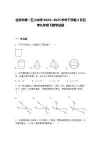 北京市第一五六中学2024~2025学年下学期3月月考九年级下数学试题（含答案解析）