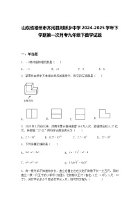 山东省德州市齐河县刘桥乡中学2024-2025学年下学期第一次月考九年级下数学试题（含答案解析）