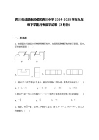 四川省成都市武侯区西川中学2024-2025学年九年级下学期月考数学试卷（3月份）（含答案解析）