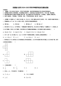 安徽省六安市2024-2025学年中考数学适应性模拟试题含解析