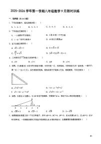 2025-2026学年第一学期八年级9月月考八年级数学试卷无答案