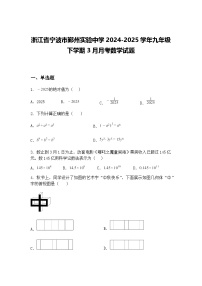 浙江省宁波市鄞州实验中学2024-2025学年九年级下学期3月月考数学试题（含答案解析）