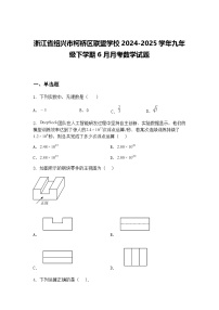 浙江省绍兴市柯桥区联盟学校2024-2025学年九年级下学期6月月考数学试题（含答案解析）