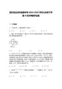 四川省达州市渠县中学2024-2025学年九年级下学期4月月考数学试题（含答案解析）