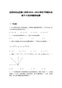 北京市丰台区第二中学2024--2025学年下学期九年级下6月月考数学试卷（含答案解析）