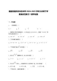 福建省福州市华伦中学2024-2025学年九年级下学期适应性练习1数学试题（含答案解析）