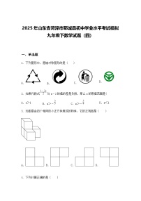 2025年山东省菏泽市郓城县初中学业水平考试模拟九年级下数学试题（四）（含答案解析）
