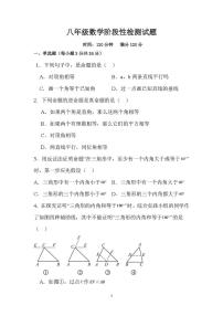 山东省潍坊市高密市2025-2026学年八年级上学期10月月考数学试题