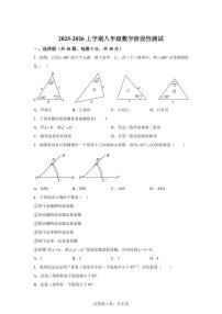 山东省潍坊市安丘市东埠中学2025~2026学年八年级上册（10月）月考数学试题（含答案）
