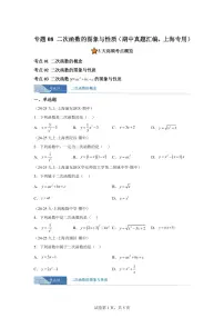 专题08二次函数的图象与性质（期中真题 上海专用）九年级数学上册（沪教版上海）含答案