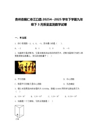 贵州省铜仁市江口县20254--2025学年下学期九年级下3月质量监测数学试卷（含答案解析）