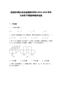 安徽省马鞍山市当涂县部分学校2024-2024学年 九年级下学期联考数学试题（含答案解析）