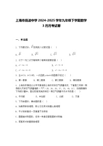 上海市扬波中学2024-2025学年九年级下学期数学3月月考试卷（含答案解析）