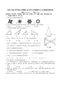 黑龙江省哈尔滨市第四十九中学校2025-2026学年八年级上学期10月月考数学试题