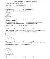 江苏省南京市科利华中学2025-2026学年上学期10月月考九年级数学试卷