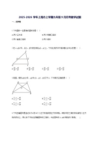 2025—2026学年度上海市上册九年级9月月考数学试题 [参考答案]