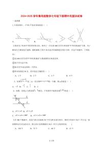 2024_2025学年度青岛版数学七年级下学期期中巩固训试卷 [答案]