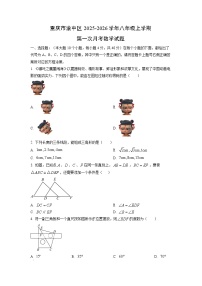 重庆市渝中区2025-2026学年八年级上学期第一次月考数学试题（学生版）